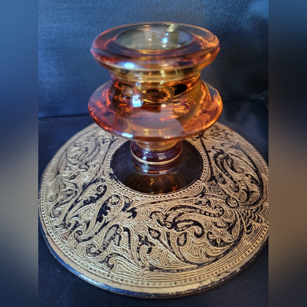 Vintage Depression Glass Art Deco Style Antique Amber, some minor flaws - Picture 9 of 9